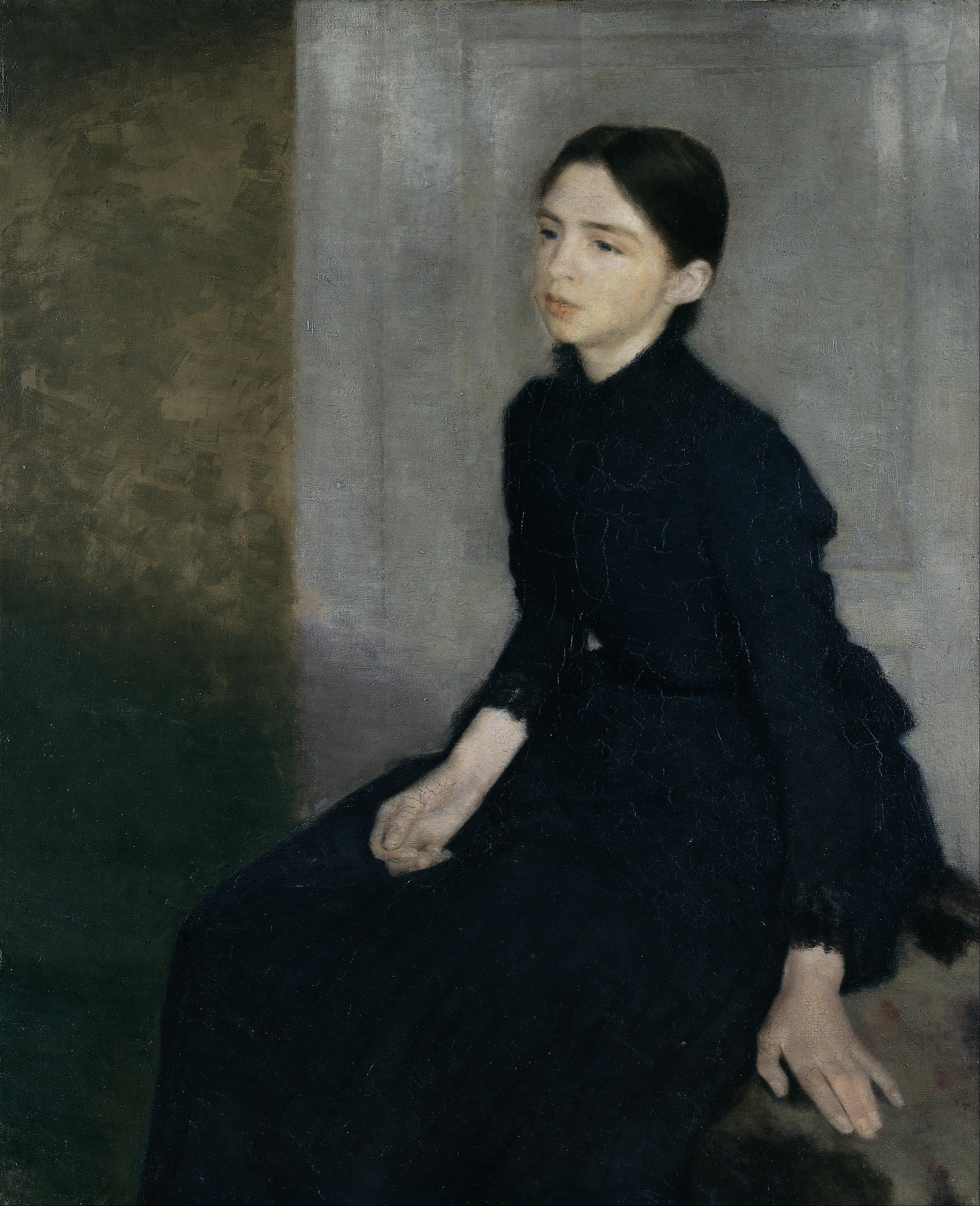 Vilhelm Hammershøi – Portrait of his sister Anna, 1885